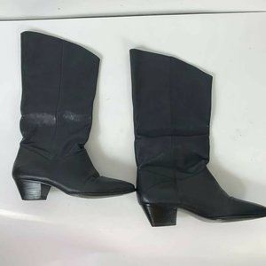 Vtg Calico Riding Boots Blue Leather Wm Sz 7N